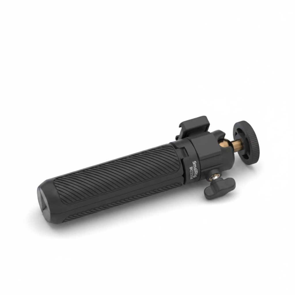 Black grip handle on white background